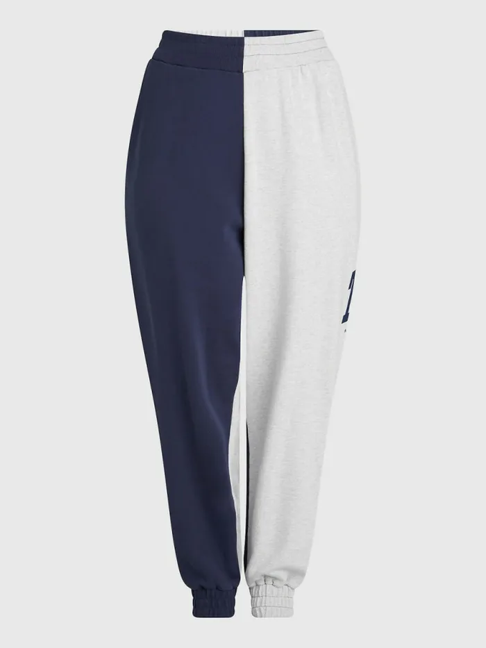 Tommy Hilfiger Curve ColourBlocked Relaxed Joggers Twilight NavyMulti Womens Trousers