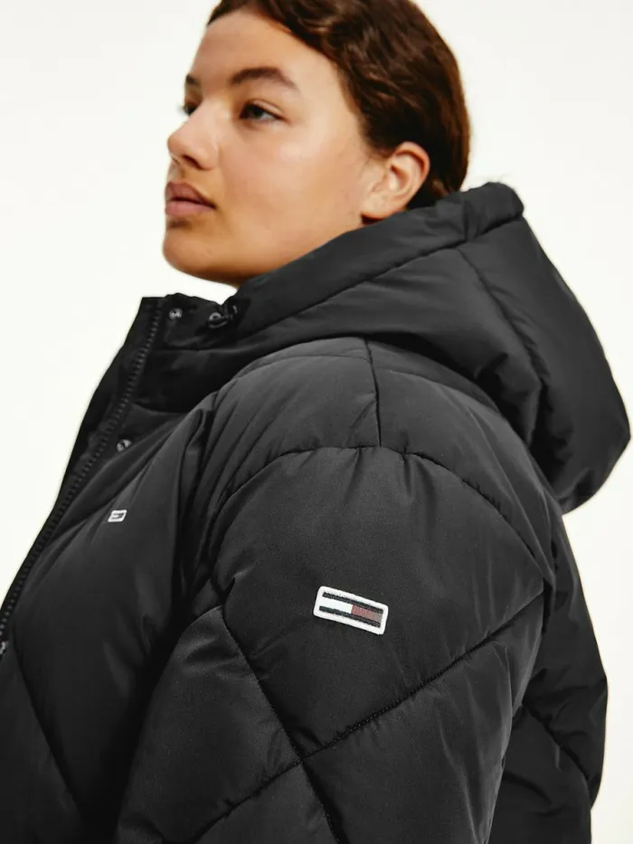 Tommy Hilfiger Curve Diamond Quilted Belted Puffer Jacket Black Womens Coats and Jackets Gift Ideas
