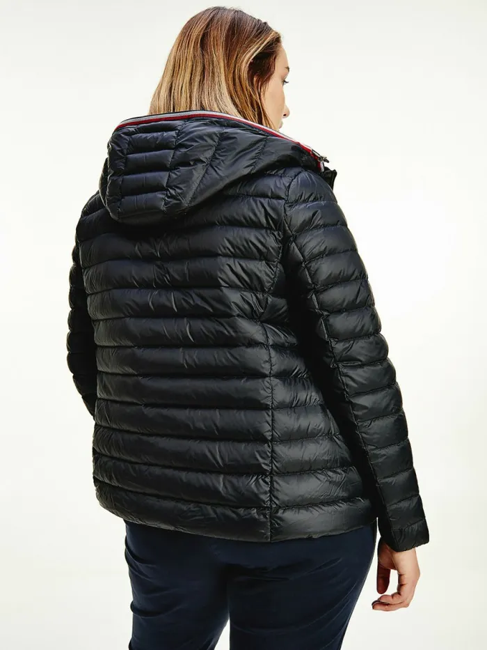 Tommy Hilfiger Curve Essential Removable Hood Down Jacket Black Womens Coats and Jackets Gift Ideas
