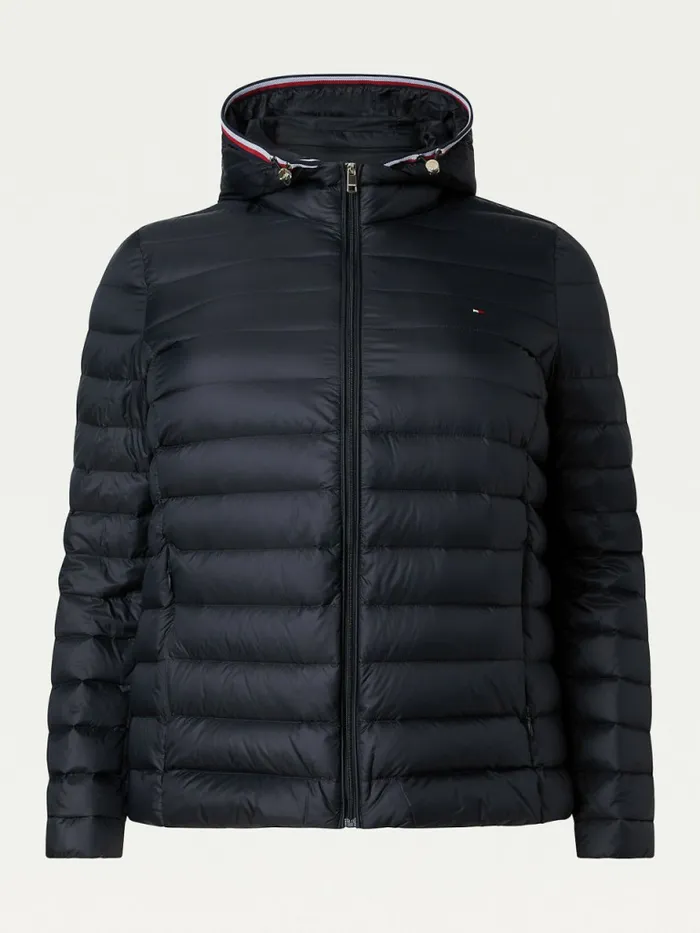 Tommy Hilfiger Curve Essential Removable Hood Down Jacket Black Womens Coats and Jackets Gift Ideas