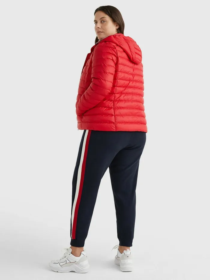 Tommy Hilfiger Curve Essential Removable Hood Padded Jacket Primary Red Womens Coats and Jackets Gift Ideas