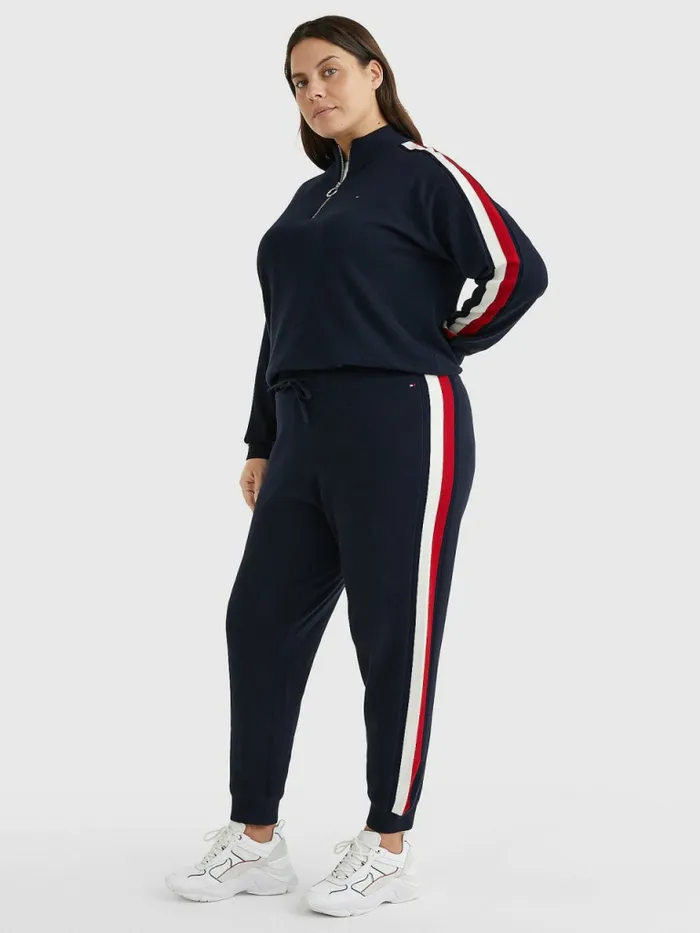 Tommy Hilfiger Curve Half Zip Regular Fit Jumper Desert Sky Womens Knitwear Fashion