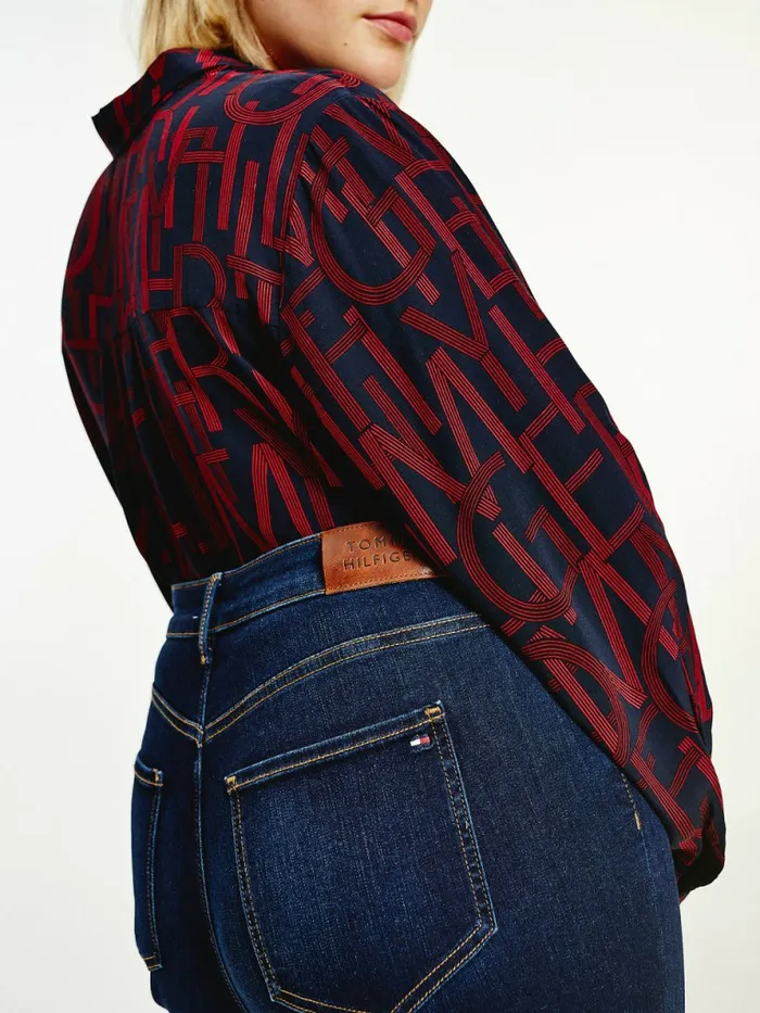 Tommy Hilfiger Curve Harlem High Rise Super Skinny Th Flex Jeans Eve Womens Curve Fashion Cheap On Sale