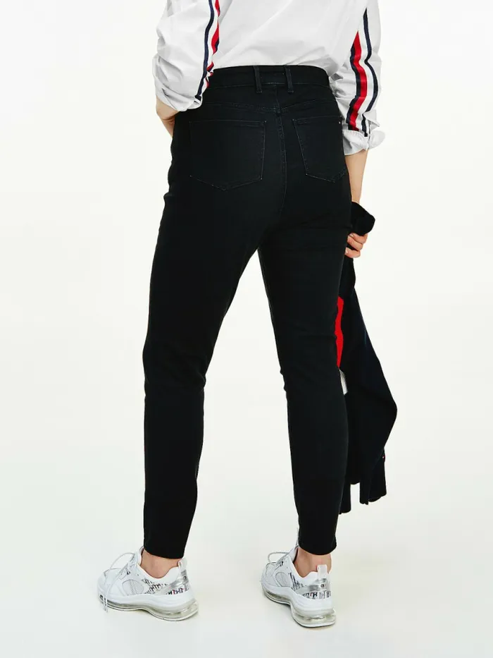 Tommy Hilfiger Curve Harlem High Rise Ultra Skinny Black Jeans Black Womens Curve Fashion For Sale