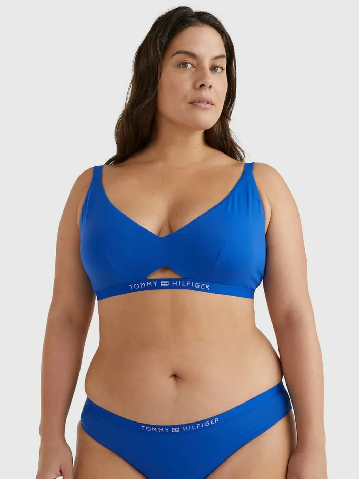 Tommy Hilfiger Curve Logo Waistband Bikini Bralette Ultra Blue Womens Curve Fashion Tommy Hilfiger Curve Logo Waistband Bikini Bralette Ultra Blue Womens Curve Fashion
