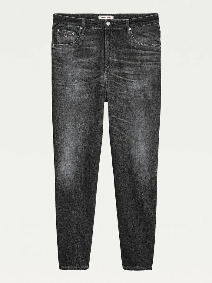 Tommy Hilfiger Curve Mom Ultra High Rise Tapered Jeans Denim Black Womens Jeans For Sale