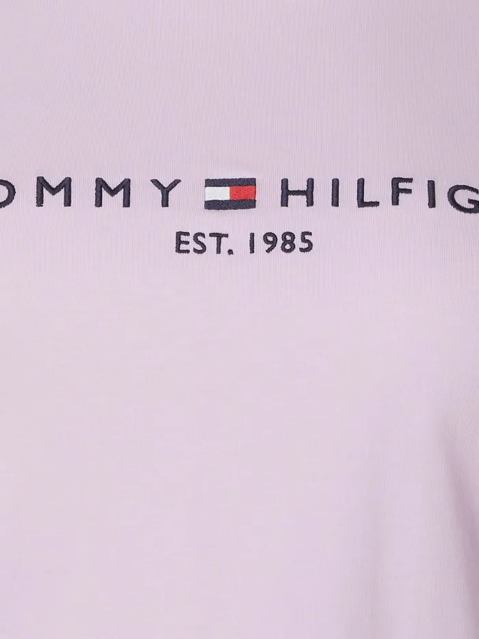 Tommy Hilfiger Curve Organic Cotton Logo TShirt Luminous Lilac Womens Curve Fashion