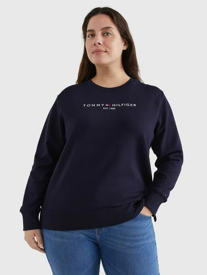 Tommy Hilfiger Curve Organic Cotton Sweatshirt Desert Sky Womens Sweatshirts and Hoodies On Sale Tommy Hilfiger Curve Organic Cotton Sweatshirt Desert Sky Womens Sweatshirts and Hoodies On Sale