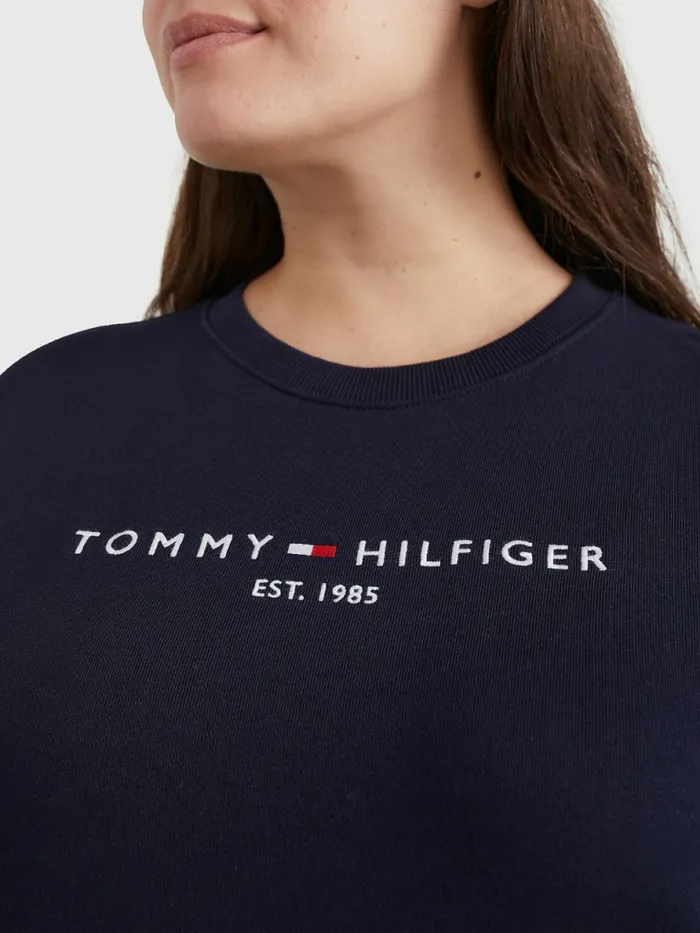 Tommy Hilfiger Curve Organic Cotton Sweatshirt Desert Sky Womens Sweatshirts and Hoodies On Sale