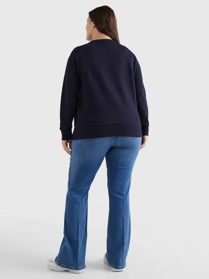 Tommy Hilfiger Curve Organic Cotton Sweatshirt Desert Sky Womens Sweatshirts and Hoodies On Sale