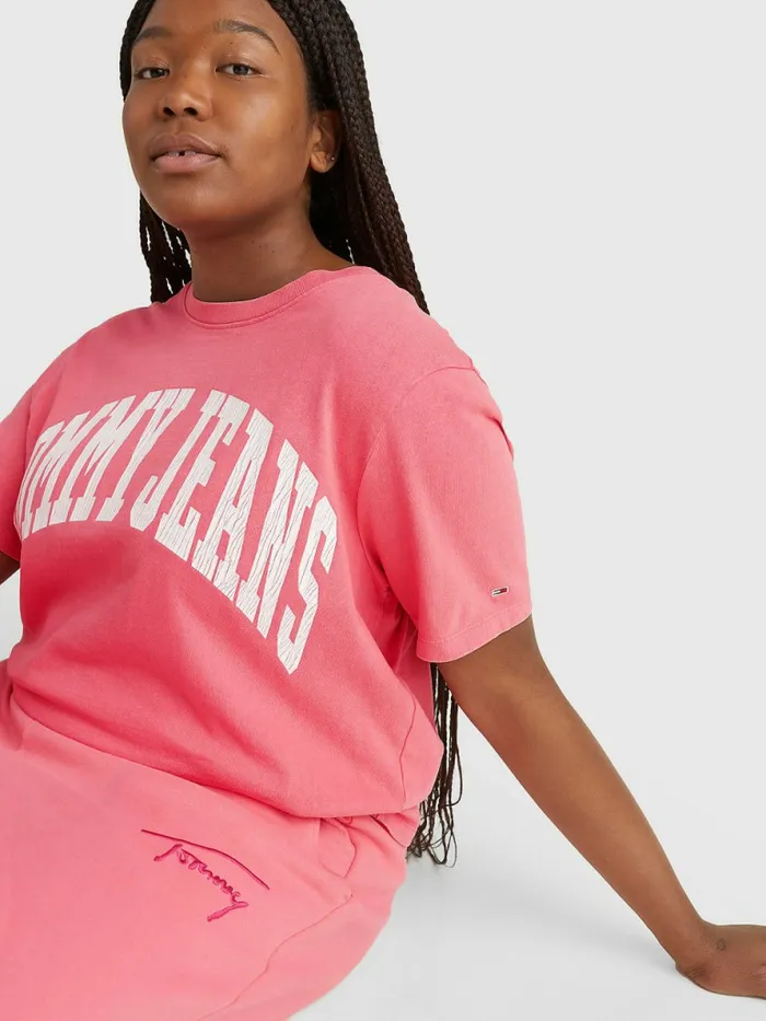 Tommy Hilfiger Curve Oversized Cropped TShirt Garden Rose Womens TShirts Gift 4 You
