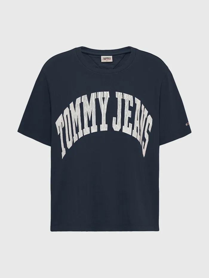 Tommy Hilfiger Curve Oversized Cropped TShirt Twilight Navy Womens Curve Fashion Tommy Hilfiger Curve Oversized Cropped TShirt Twilight Navy Womens Curve Fashion