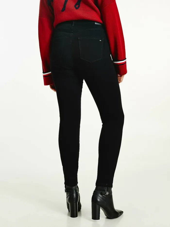 Tommy Hilfiger Curve Sculpt High Rise Super Skinny Trousers Black Womens Trousers