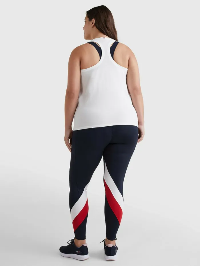 Tommy Hilfiger Curve Sport Organic Cotton Tank Top Ecru Womens Curve Fashion