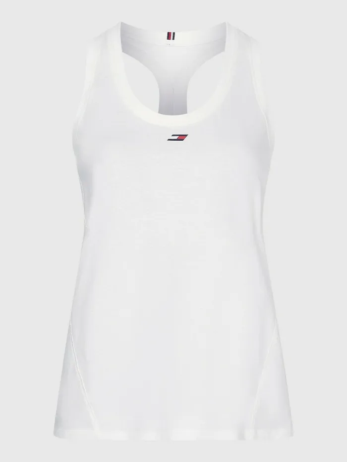 Tommy Hilfiger Curve Sport Organic Cotton Tank Top Ecru Womens Curve Fashion