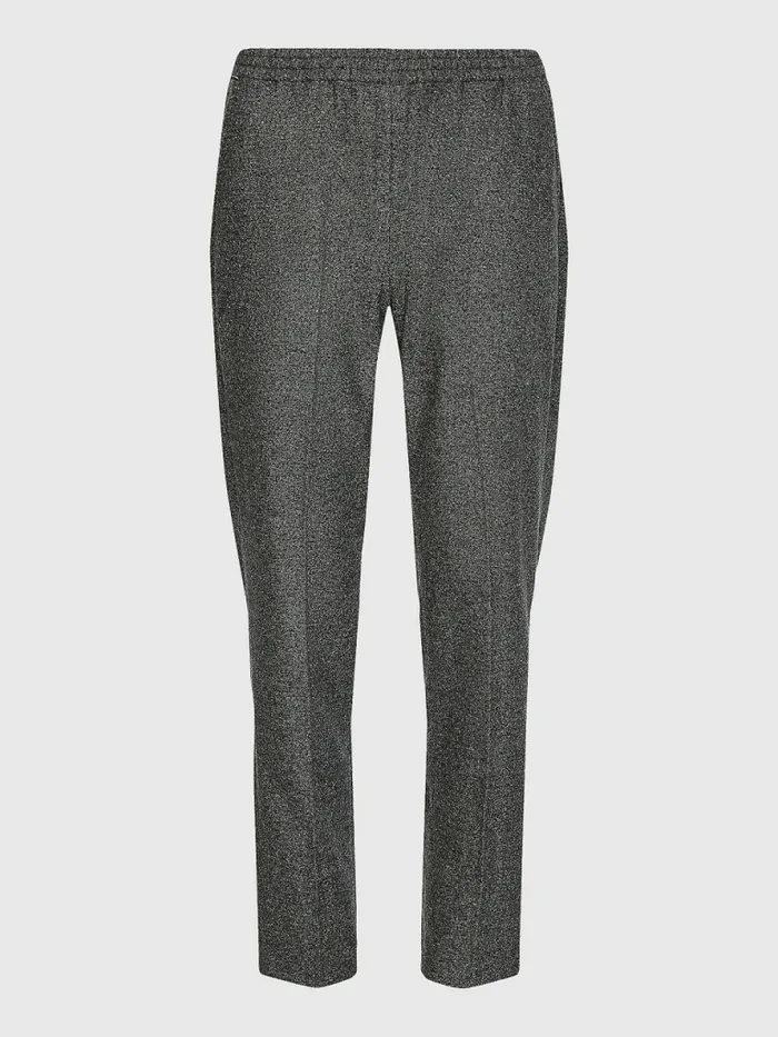 Tommy Hilfiger Curve Tapered PullOn Trousers Grey Neppy Wool Womens Trousers
