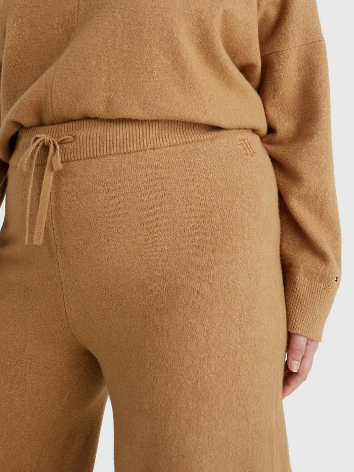 Tommy Hilfiger Curve Th Flex Wide Leg Trousers Countryside Khaki Womens Curve Fashion