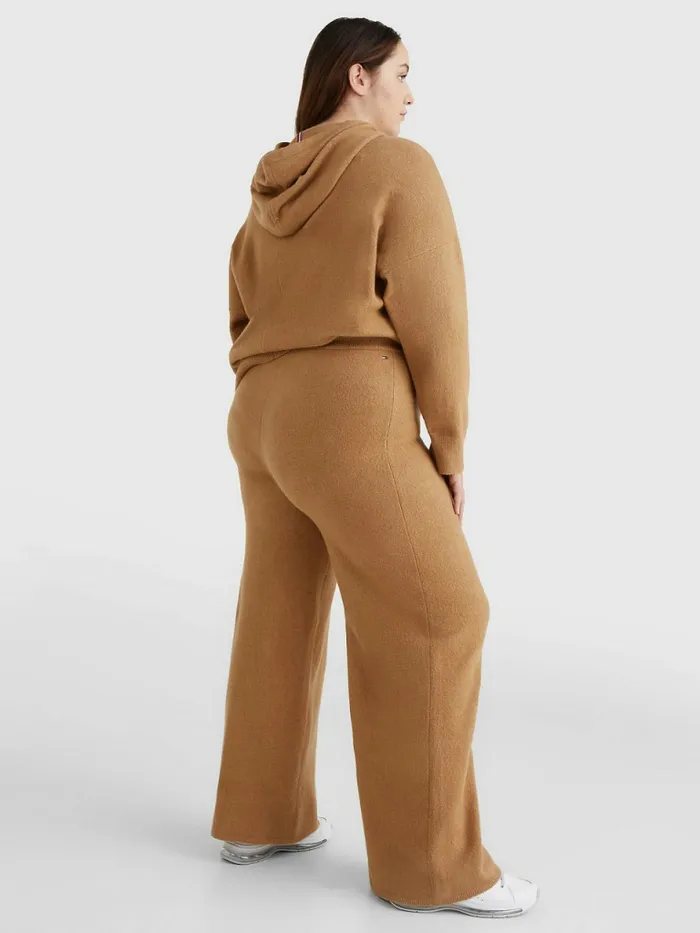 Tommy Hilfiger Curve Th Flex Wide Leg Trousers Countryside Khaki Womens Curve Fashion
