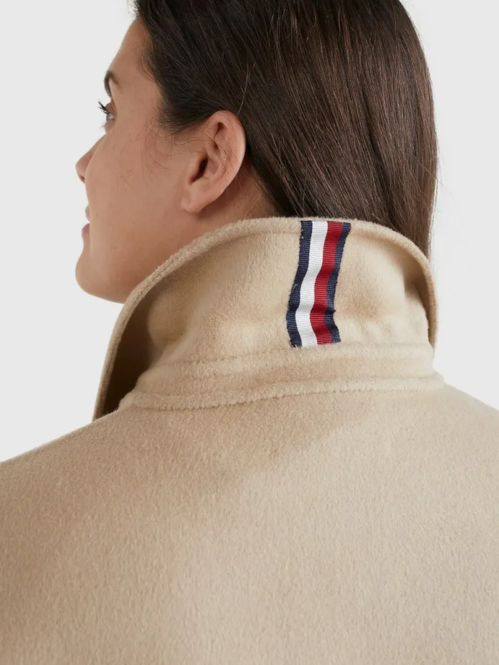 Tommy Hilfiger Curve Th Interlock Belted Shacket Beige Womens Coats and Jackets Online