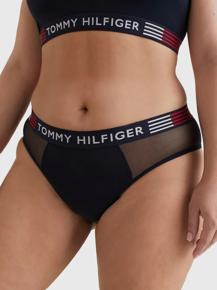 Tommy Hilfiger Curve Th Stretch Logo Briefs Desert Sky Womens Lingerie