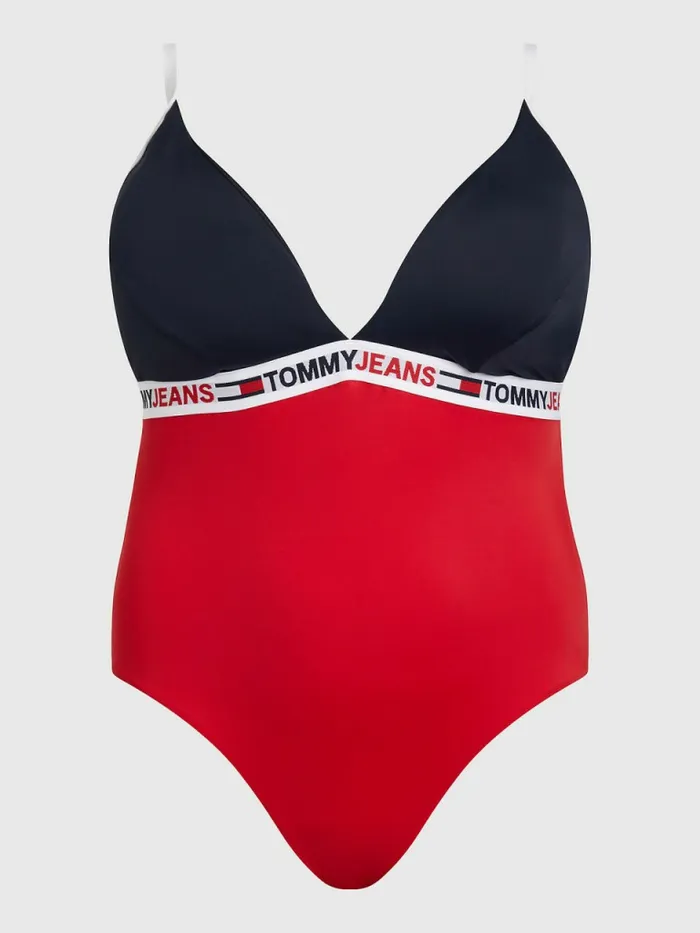 Tommy Hilfiger Curve Triangle Padded One Piece Swimsuit Desert Sky Womens Curve Fashion Tommy Hilfiger Curve Triangle Padded One Piece Swimsuit Desert Sky Womens Curve Fashion