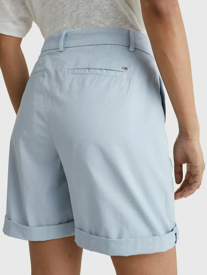 Tommy Hilfiger DRing Belted Chino Shorts Breezy Blue Womens Shorts On Sale