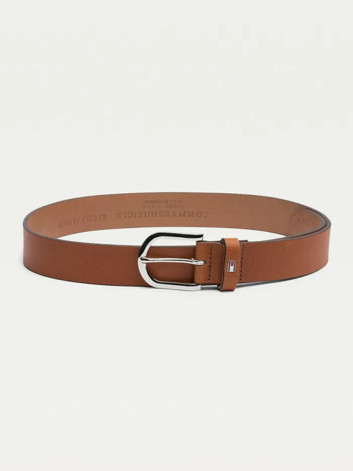 Tommy Hilfiger Danny Leather Belt Cognac Womens Belts Gift Ideas