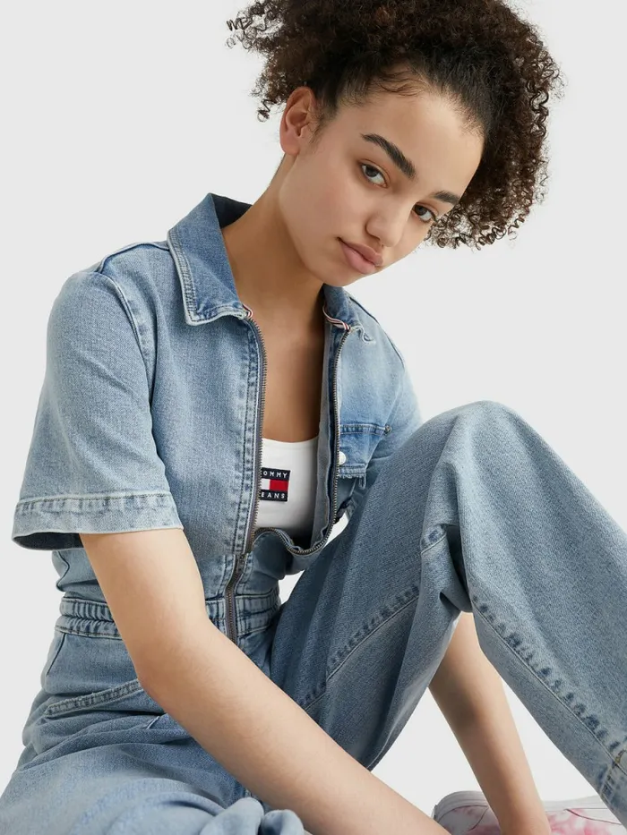 Tommy Hilfiger Denim Boiler Suit Denim Light Womens Dresses and Jumpsuits Gift Ideas