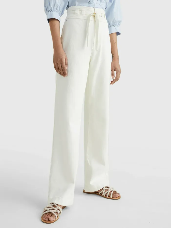 Tommy Hilfiger Denim High Rise Relaxed Straight Trousers Th Optic White Womens Jeans Online Tommy Hilfiger Denim High Rise Relaxed Straight Trousers Th Optic White Womens Jeans Online