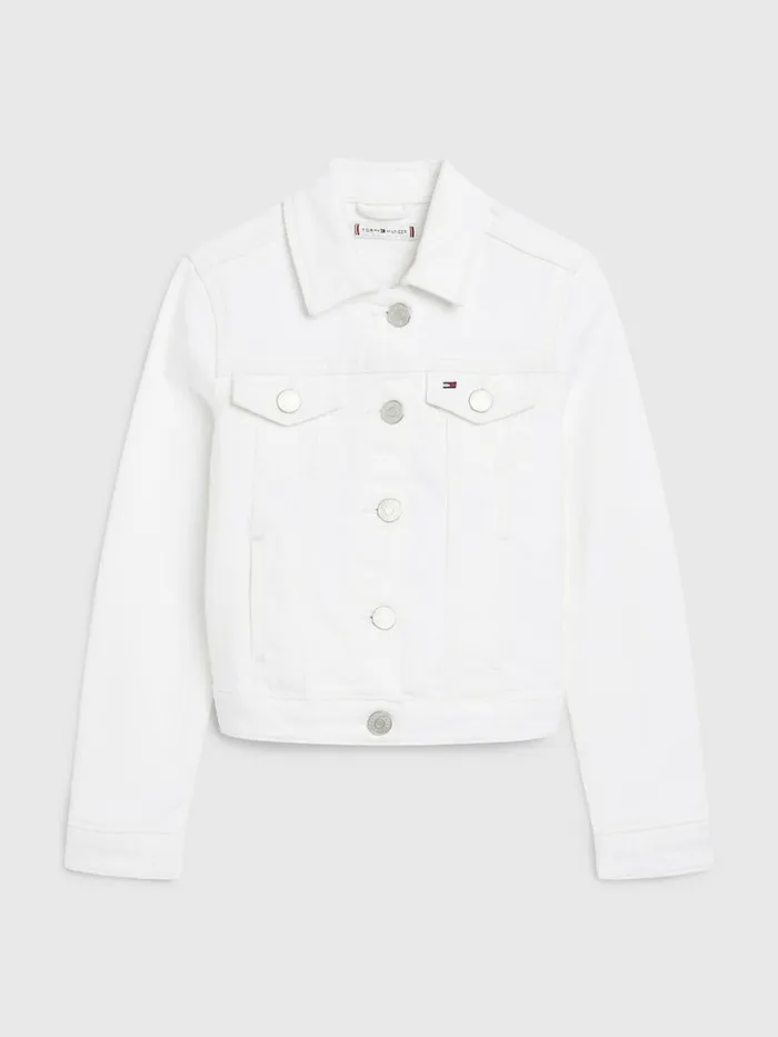 Tommy Hilfiger Denim Trucker Jacket White Girls Coats and Jackets Sale