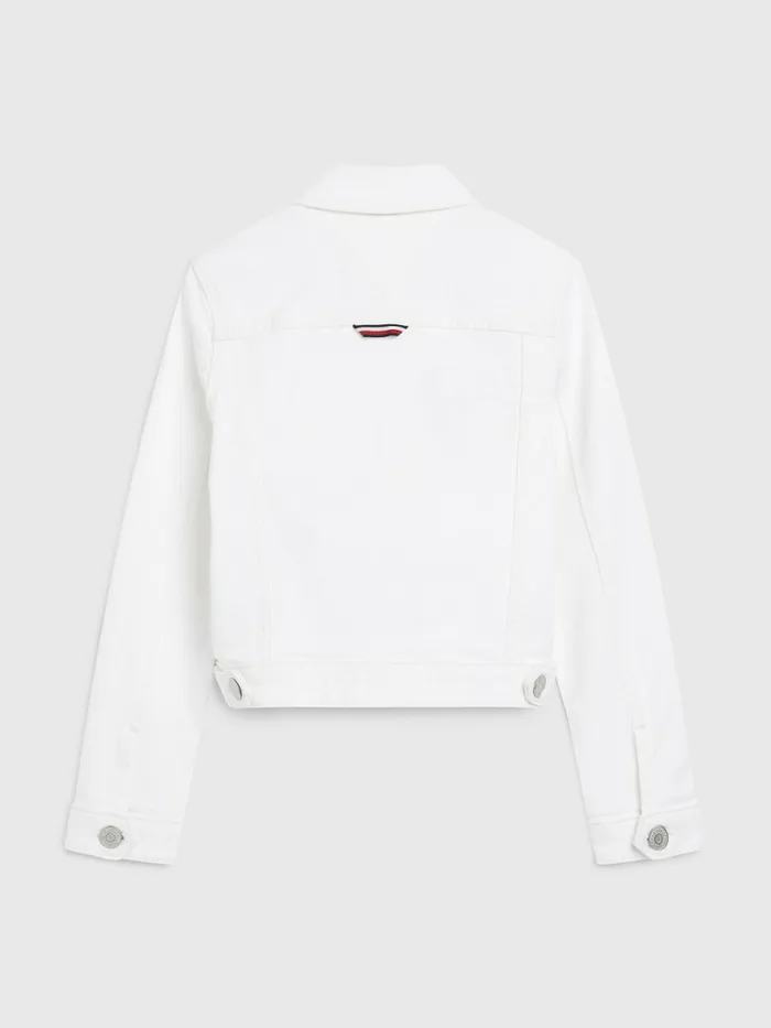 Tommy Hilfiger Denim Trucker Jacket White Girls Coats and Jackets Sale