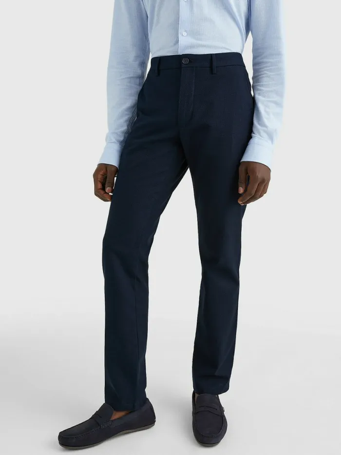 Tommy Hilfiger Denton Basket Weave Straight Fit Chinos Desert Sky Mens Trousers Tommy Hilfiger Denton Basket Weave Straight Fit Chinos Desert Sky Mens Trousers