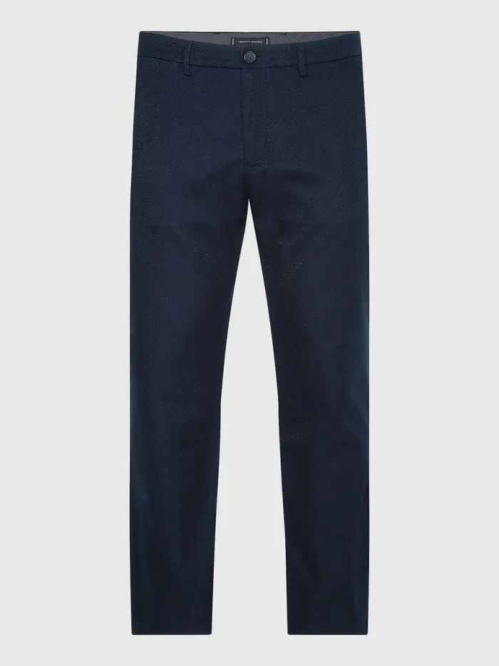 Tommy Hilfiger Denton Basket Weave Straight Fit Chinos Desert Sky Mens Trousers