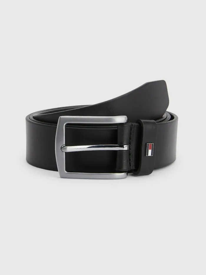 Tommy Hilfiger Denton Leather Belt Black Mens Belts Fashion