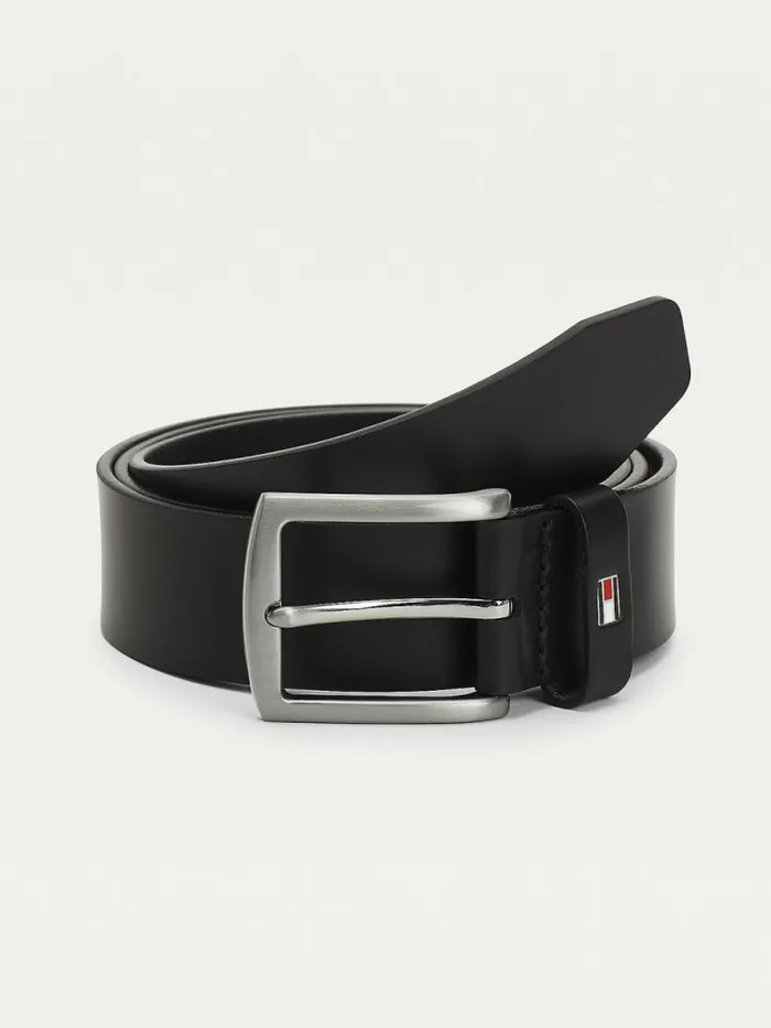 Tommy Hilfiger Denton Leather Belt Black Mens Belts Gift Ideas