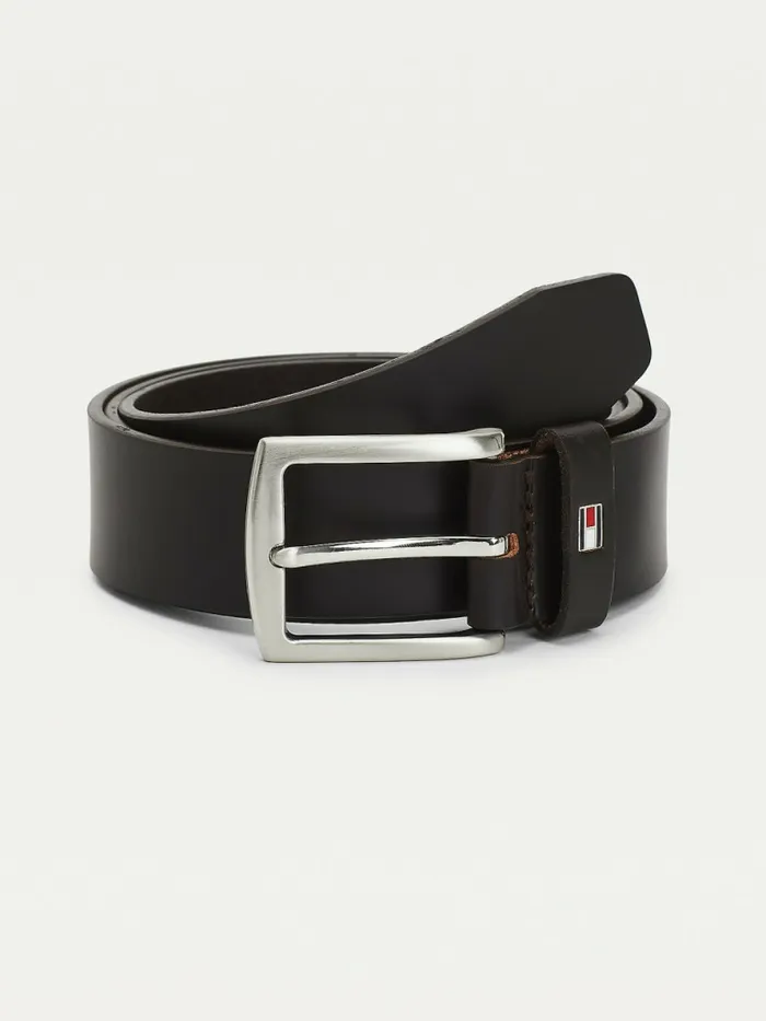 Tommy Hilfiger Denton Leather Belt Testa Di Moro Mens Belts Cheap On Sale