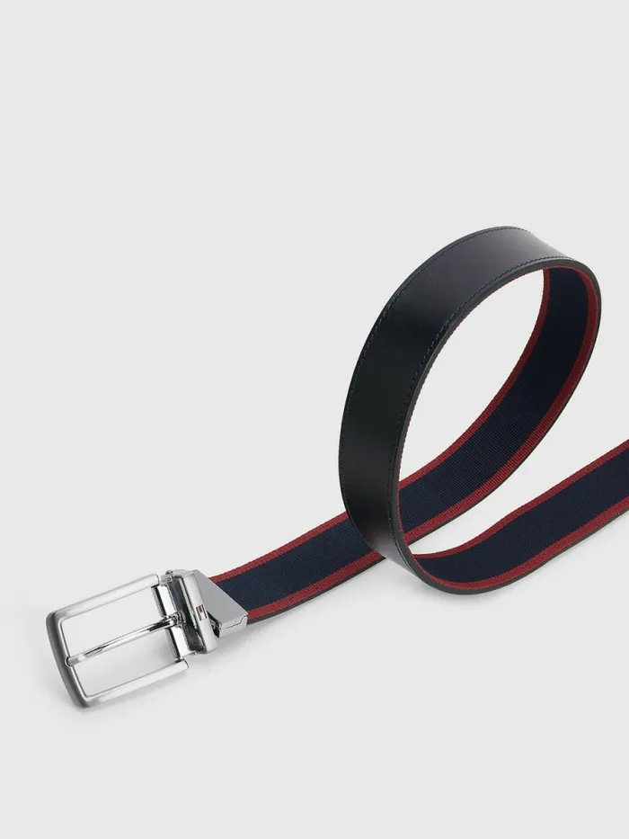 Tommy Hilfiger Denton Reversible Leather Belt Corporate RedNavy Mens Belts Popular
