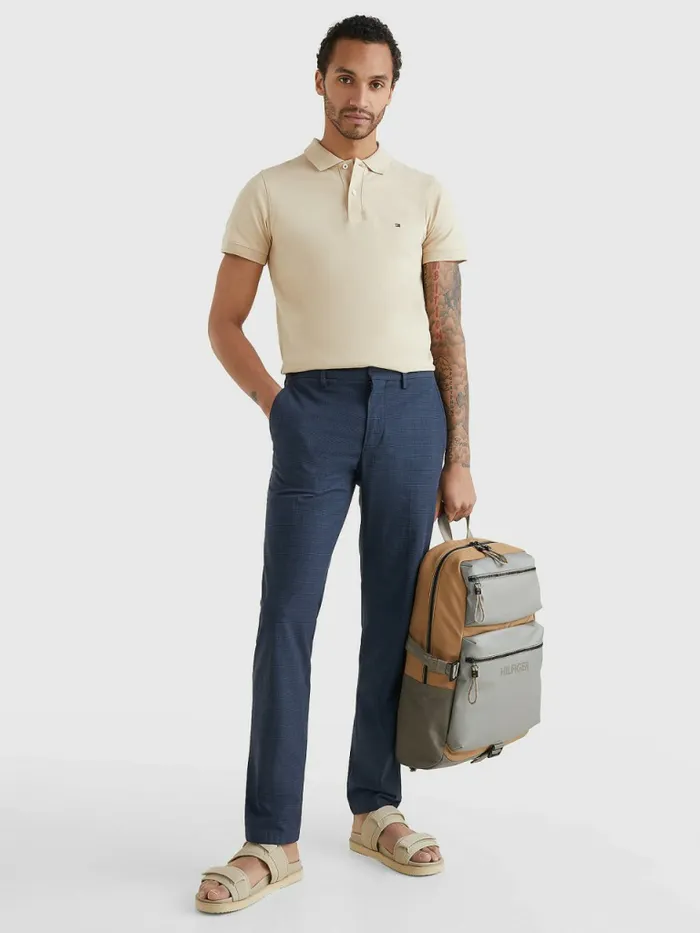 Tommy Hilfiger Denton Straight Check Trousers Desert Sky Mens Trousers