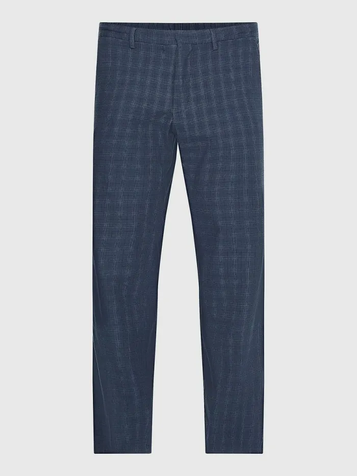 Tommy Hilfiger Denton Straight Check Trousers Desert Sky Mens Trousers