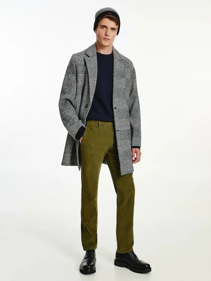 Tommy Hilfiger Denton Straight Corduroy Chinos Olivewood Mens Trousers