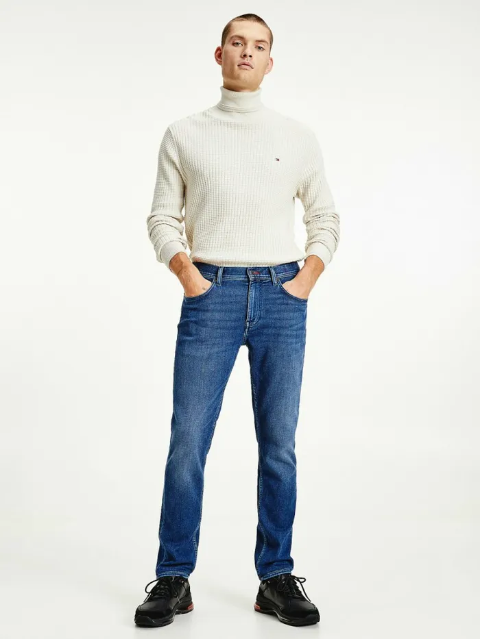 Tommy Hilfiger Denton Straight Faded Jeans Knit Indigo Mens Jeans Cheap On Sale Tommy Hilfiger Denton Straight Faded Jeans Knit Indigo Mens Jeans Cheap On Sale