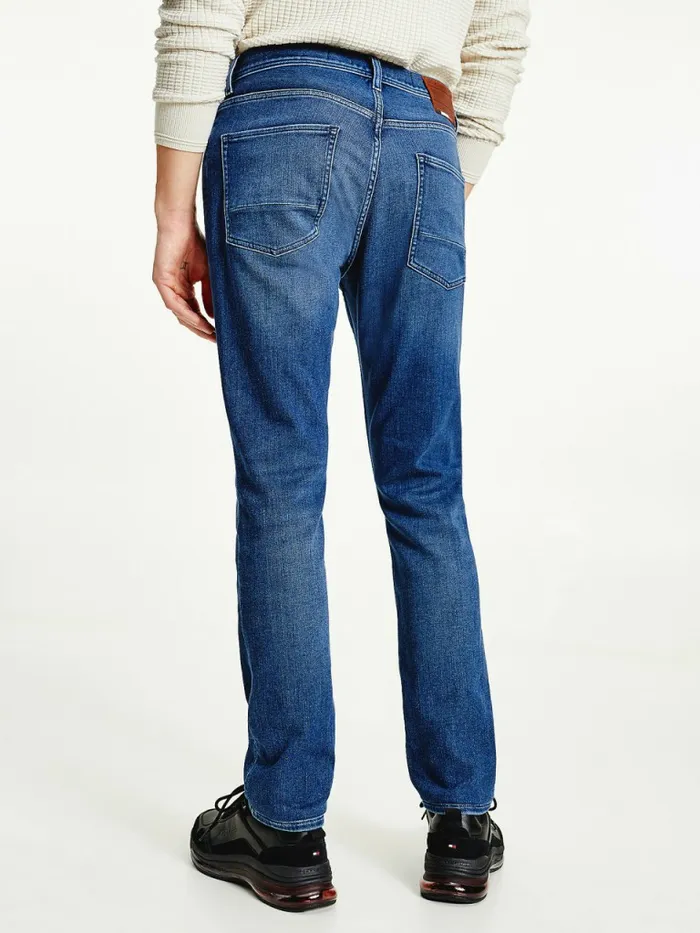 Tommy Hilfiger Denton Straight Faded Jeans Knit Indigo Mens Jeans Cheap On Sale