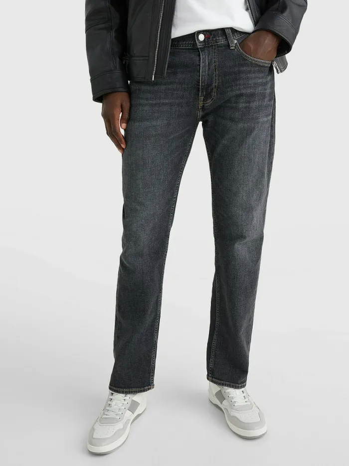 Tommy Hilfiger Denton Straight Faded Jeans Maple Grey Mens Jeans Near Me