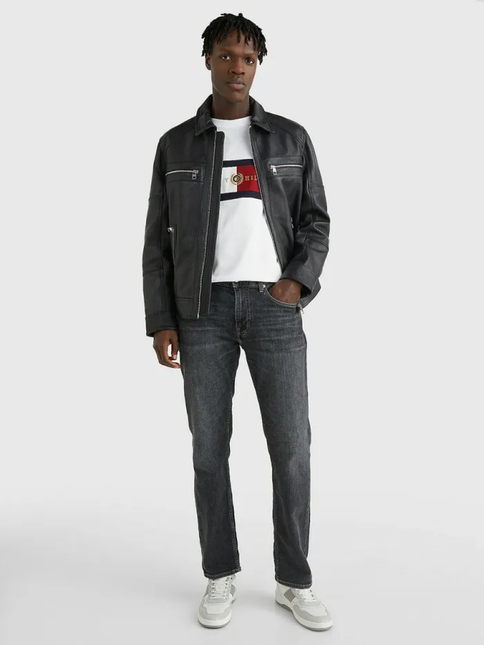 Tommy Hilfiger Denton Straight Faded Jeans Maple Grey Mens Jeans Near Me