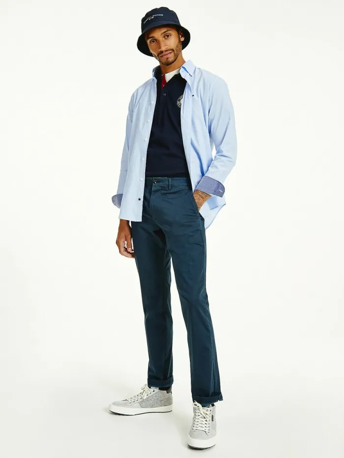 Tommy Hilfiger Denton Straight Fit Trousers Desert Sky Mens Trousers