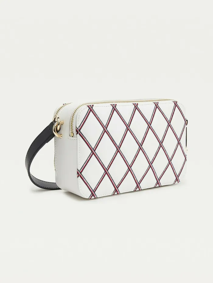 Tommy Hilfiger Diamond Quilted Monogram Camera Bag Ecru Womens Bags Fashion