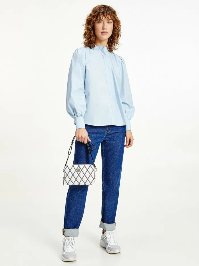 Tommy Hilfiger Diamond Quilted Monogram Camera Bag Ecru Womens Bags Fashion