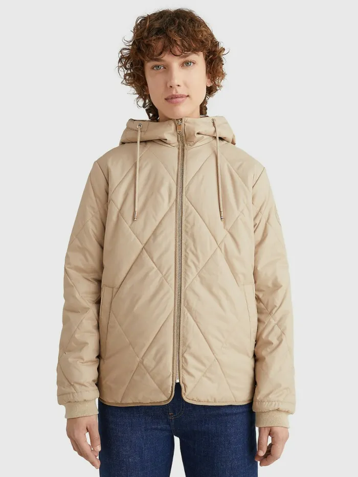 Tommy Hilfiger DiamondQuilted Sorona Jacket Beige Womens Coats and Jackets Fashion Tommy Hilfiger DiamondQuilted Sorona Jacket Beige Womens Coats and Jackets Fashion
