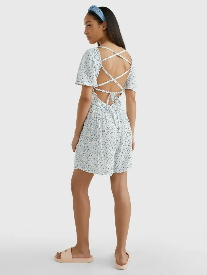 Tommy Hilfiger Ditsy Print TieBack Playsuit Island Floral Crush Print Womens Dresses and Jumpsuits Online