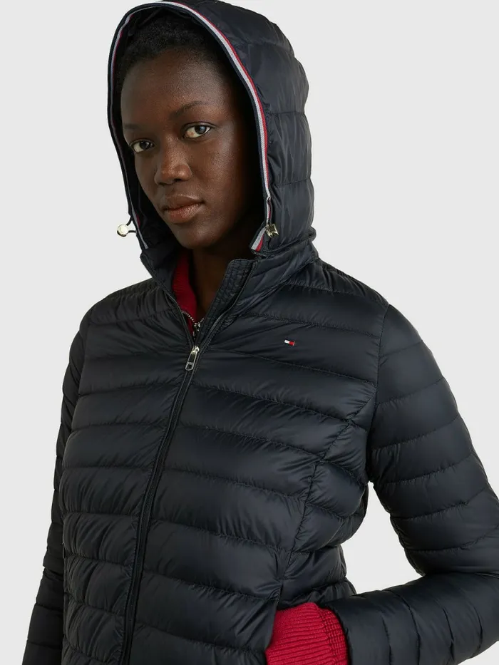 Tommy Hilfiger DownFilled Hooded ZipThru Jacket Black Womens Coats and Jackets Gift Ideas